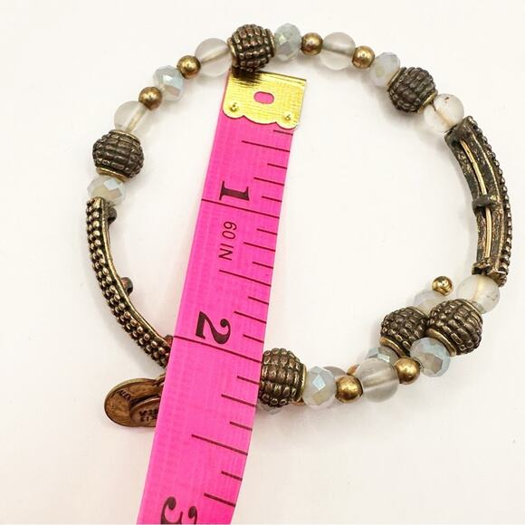Alex and Ani Gold Wrap Beaded Bracelet Vintage Sixty Six boho glam - Picture 4 of 7